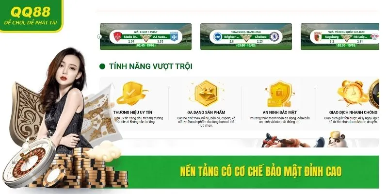 QQ88 - Nhà Cái Casino Uy Tín Link Đăng Ký 2025 14 Hệ thống áp dụng công nghệ bảo mật tiên tiến hàng đầu.